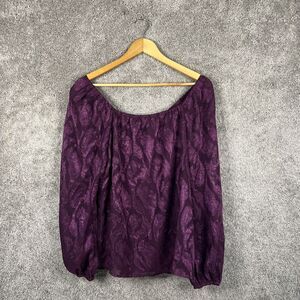 Mason & Belle Shirt Womens Medium Purple Long Sleeve Square Neck Stitch Fix Top